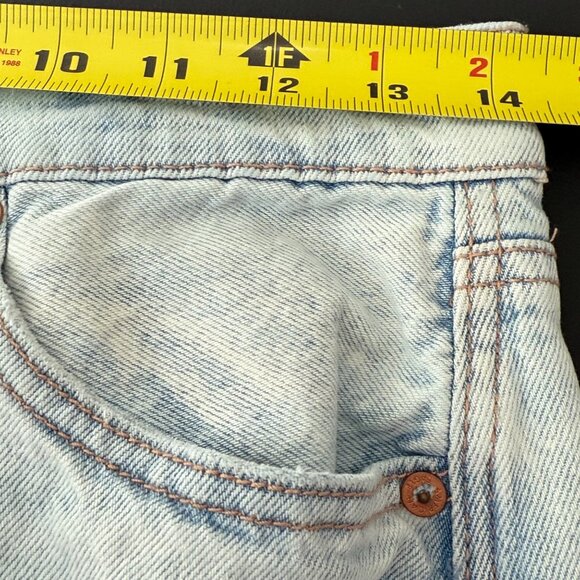 American Eagle Highest Rise Baggy Straight Jean Women 6 Blue Light Wash Y2K Boho - Picture 12 of 16